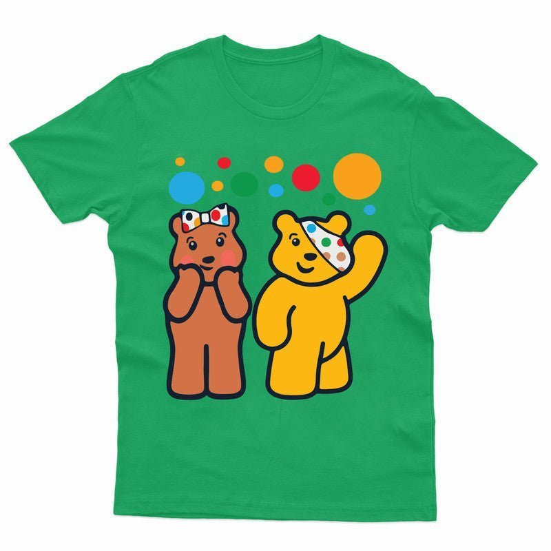 Spotty Day Kids T-Shirt Blush & Pudsey Bear Boys Girls Children In Need Tshirt - TheMonkeyTees