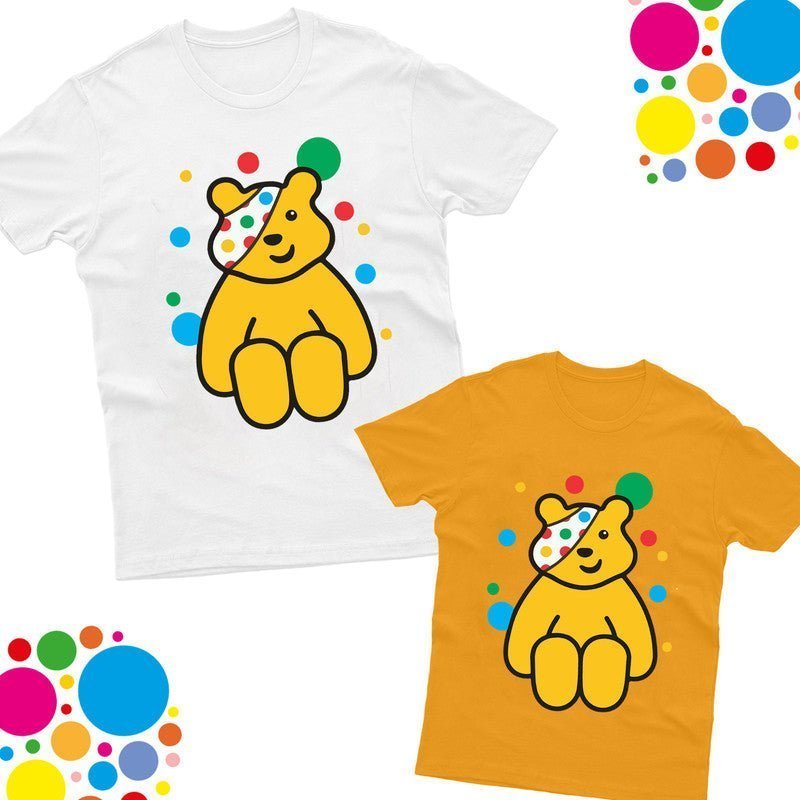 Pudsey Bear Kids T-Shirt Spotty Children In Need Funny Charity Girls Boys Tee - TheMonkeyTees