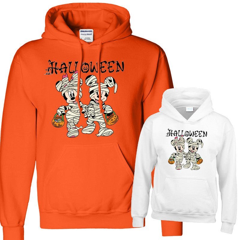 Halloween Mens Hoodie Disney Mickey Minnie Horror Pumpkin Kids Unisex Gift Hoody - TheMonkeyTees