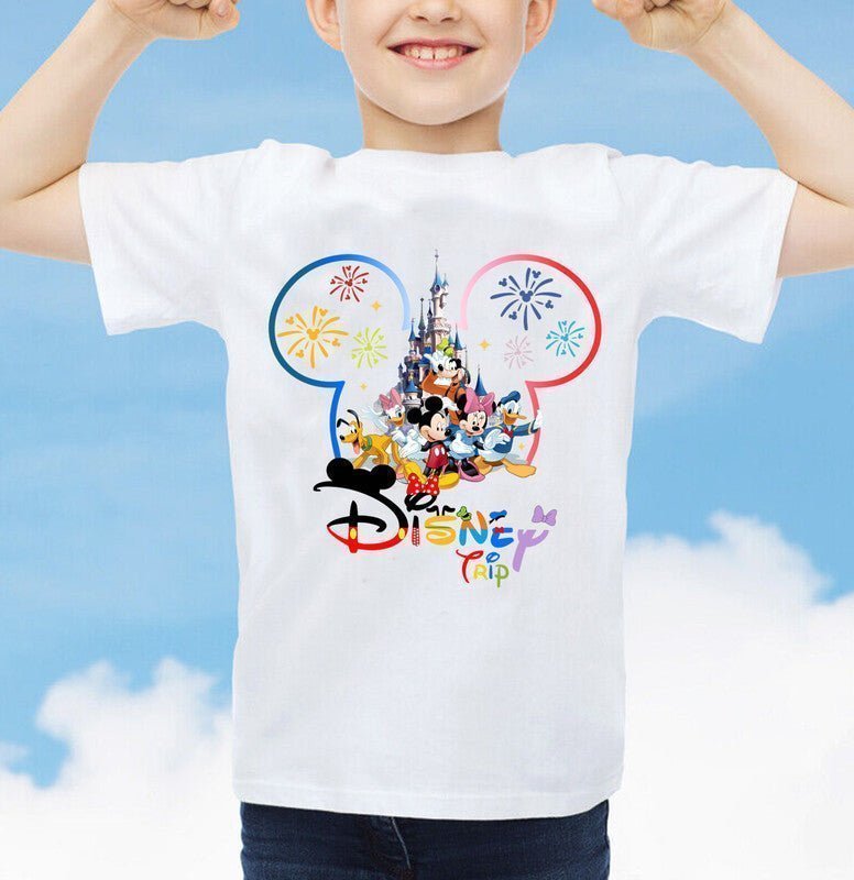 NEW Disneyland T-Shirt Personalised Family Trip 2024 Mickey Minnie Kids Tee - TheMonkeyTees