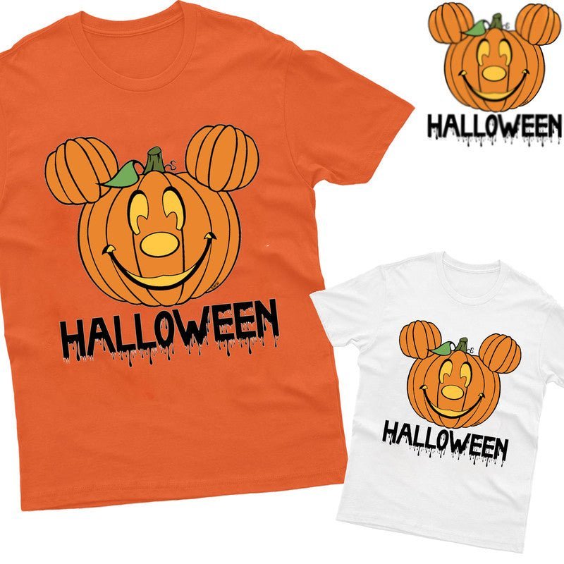 Disneyland Mickey Face Pumpkin Halloween Kids Tshirt Funny Horror Unisex Top Tee - TheMonkeyTees