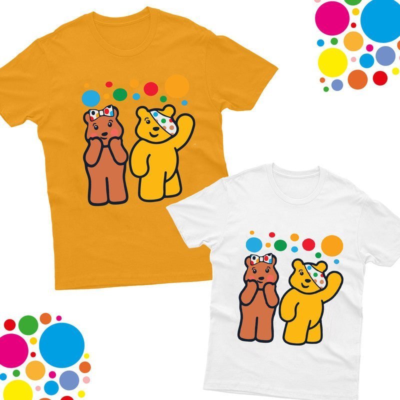 Spotty Day Kids T-Shirt Blush & Pudsey Bear Boys Girls Children In Need Tshirt - TheMonkeyTees