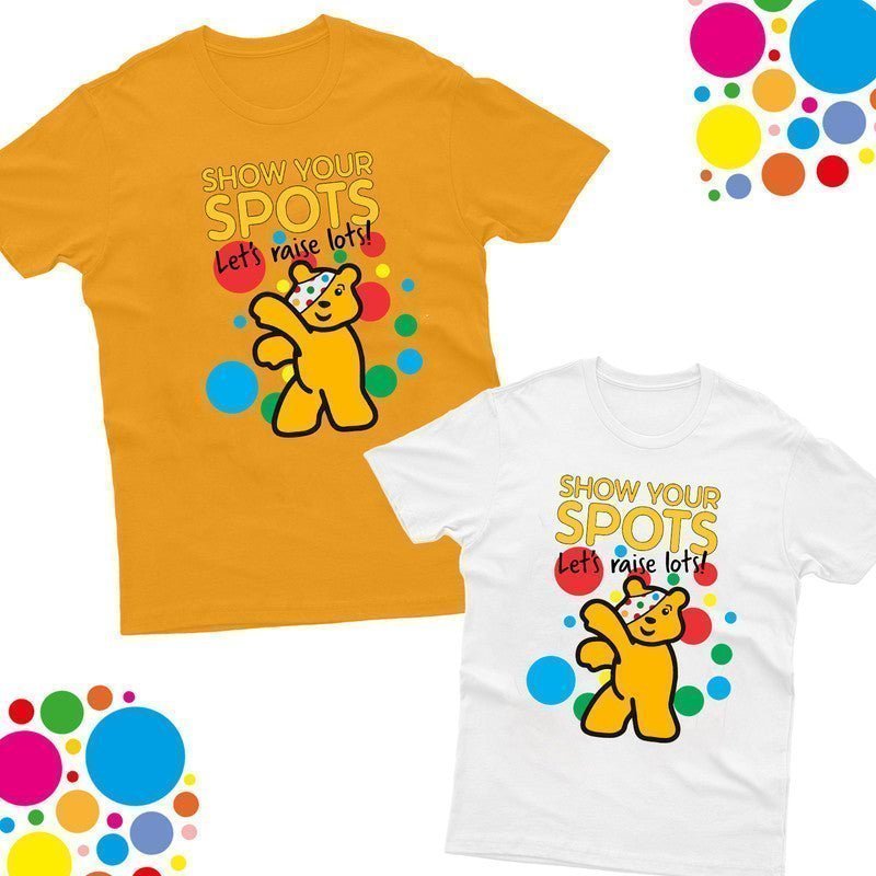 Pudsey Bear 2024 T-Shirt Spotty Day Raise a lot Children in Need Kids Tee Tshirt - TheMonkeyTees