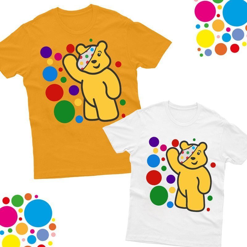 Spotty Day 2024 Kids T Shirt Pudsey Bear Children In Need Boys Girls Tee Top - TheMonkeyTees