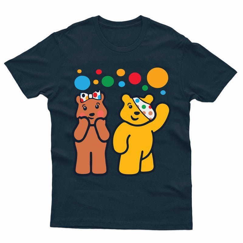 Spotty Day Kids T-Shirt Blush & Pudsey Bear Boys Girls Children In Need Tshirt - TheMonkeyTees