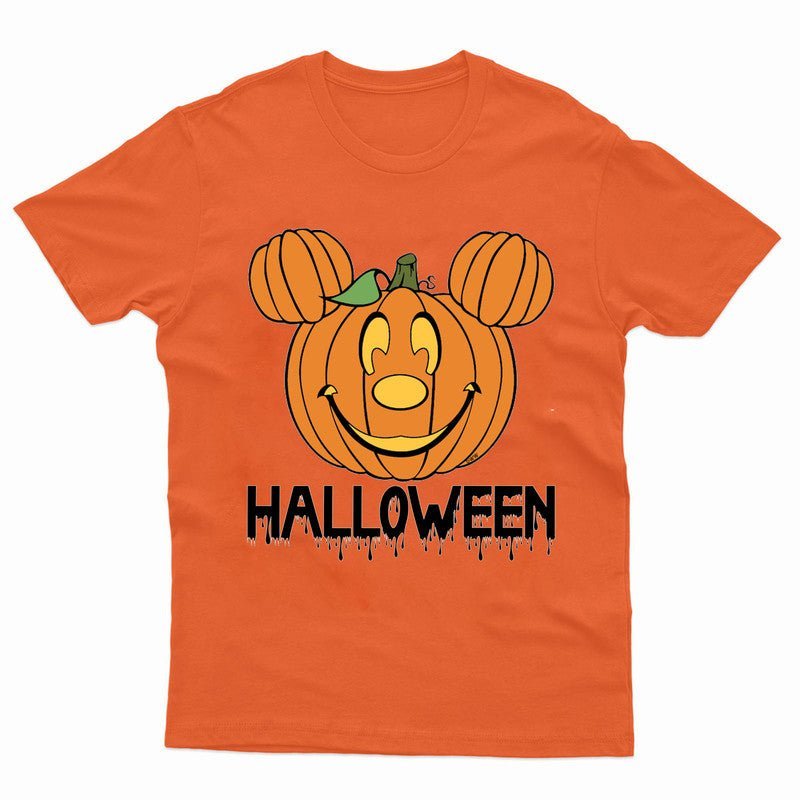 Disneyland Mickey Face Pumpkin Halloween Kids Tshirt Funny Horror Unisex Top Tee - TheMonkeyTees