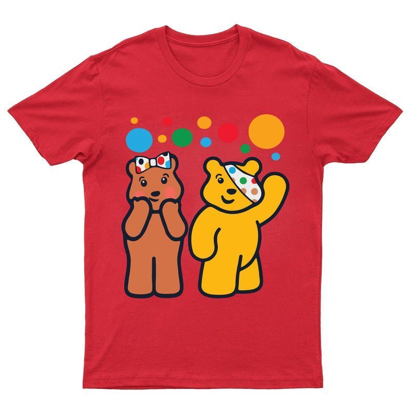 Spotty Day Kids T-Shirt Blush & Pudsey Bear Boys Girls Children In Need Tshirt - TheMonkeyTees