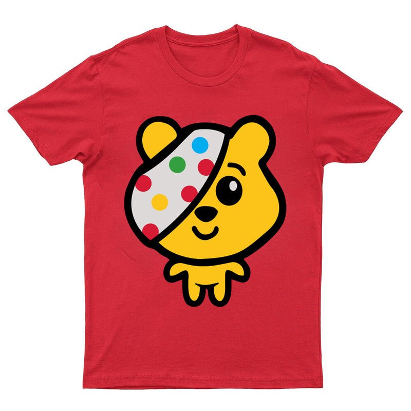 Pudsey Bear Kids Tshirt Big Head 2024 Spotty Day Children In Need Boys Girls Tee - TheMonkeyTees