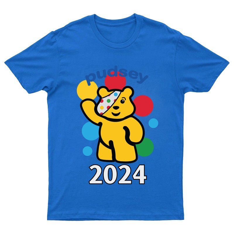 Spotty Pudsey Bear Kids T-Shirt Children In Need Dotty Spot Boys Girls Top Tee - TheMonkeyTees