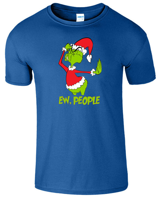 Funny Ew People Grinch T-Shirt Christmas Mens Kids Boys Sarcastic Tee Xmas Gift