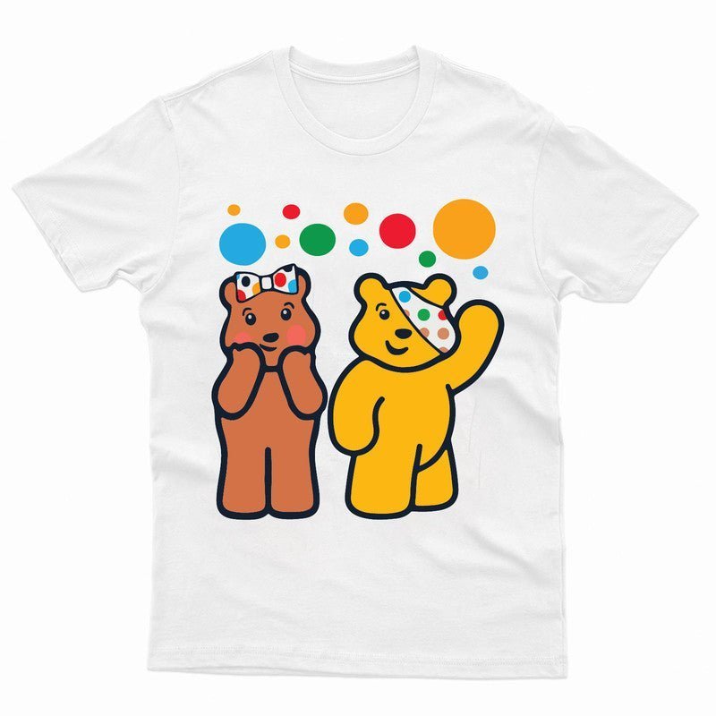 Spotty Day Kids T-Shirt Blush & Pudsey Bear Boys Girls Children In Need Tshirt - TheMonkeyTees