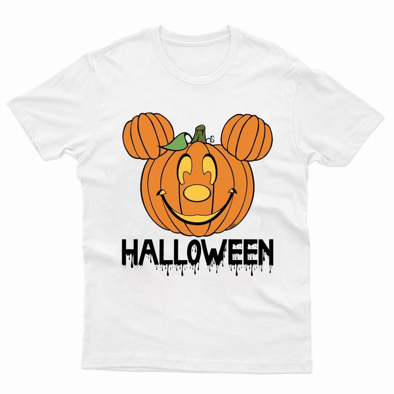 Disneyland Mickey Face Pumpkin Halloween Kids Tshirt Funny Horror Unisex Top Tee - TheMonkeyTees