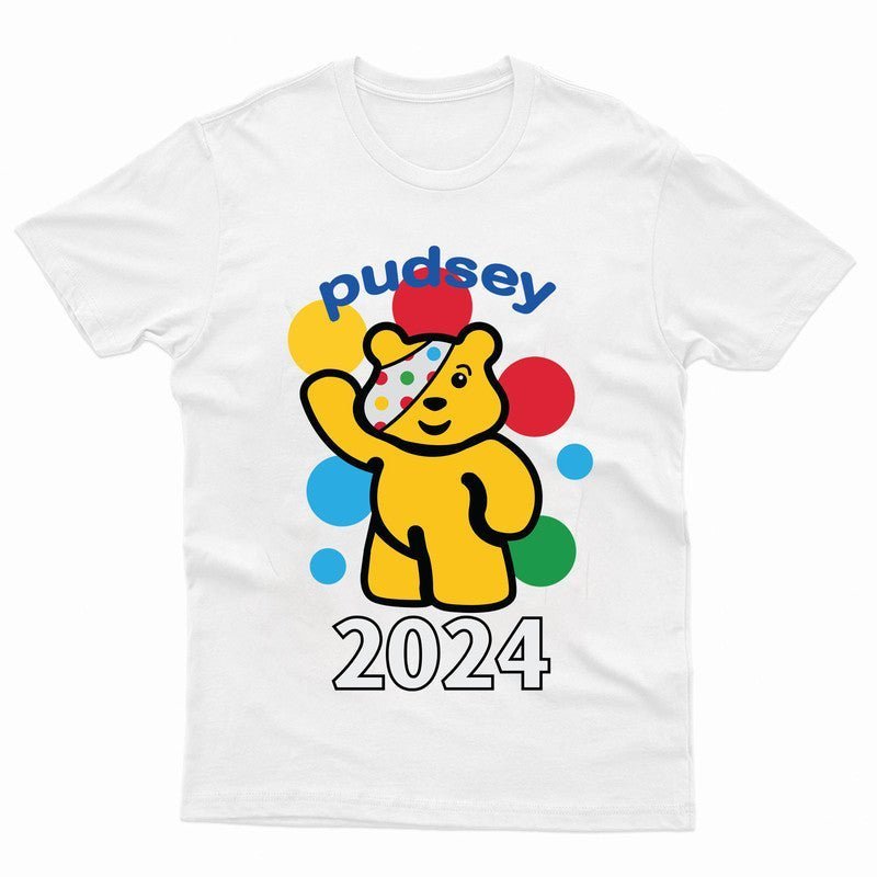 Spotty Pudsey Bear Kids T-Shirt Children In Need Dotty Spot Boys Girls Top Tee - TheMonkeyTees