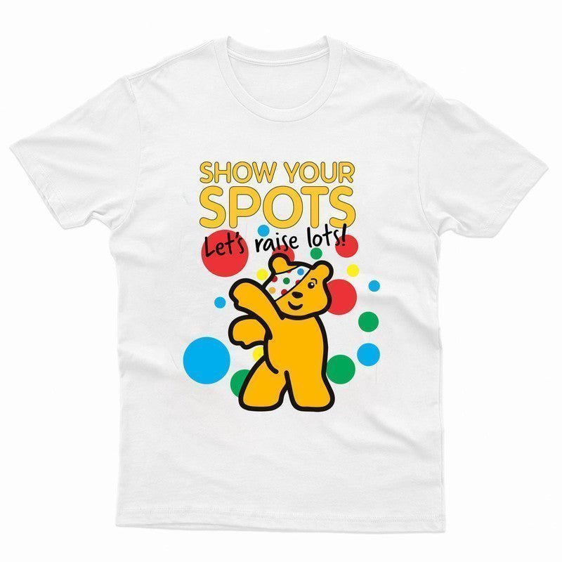 Pudsey Bear 2024 T-Shirt Spotty Day Raise a lot Children in Need Kids Tee Tshirt - TheMonkeyTees